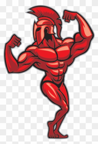 Red Spartan Fitness Bodybuider - Spartan Pose Clipart