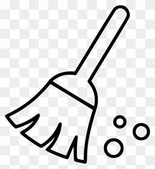 Broom Cleaning Sweep Cleaning Office - Broom Clipart Black And White - Png Download