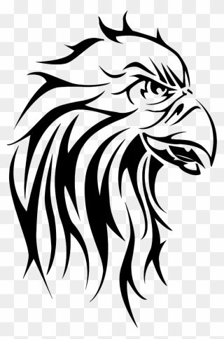 Transparent Eagle Head Clipart Black And White - Tribal Eagle Tattoos - Png Download