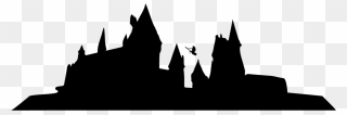 Hogwarts Castle Clipart Black And White - Hogwarts Silhouette - Png Download