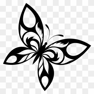 Butterfly Tattoo Designs Black Png Clipart - Butterfly Tattoo Png Transparent Png