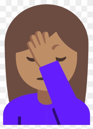 Transparent Facepalm Emoji Png - Hand To Head Emoji Clipart