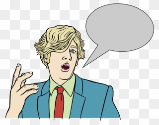 Blond Man With Speech Bubble - Cartoon With Speech Bubbles Clipart