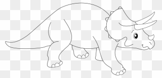 Transparent Easy Clipart Drawings - Triceratops Drawing Easy - Png Download