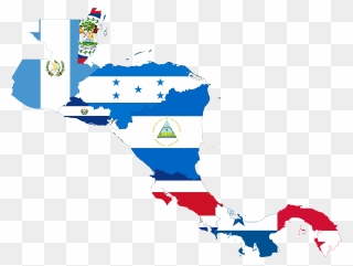 Map Of Central America With Flags Clipart
