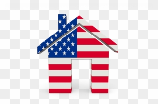 Download Flag Icon Of United States Of America At Png - American Flag Home Icon Clipart