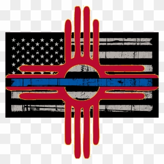 New Mexico Backing The Blue - Distressed Thin Blue Line Flag Clipart