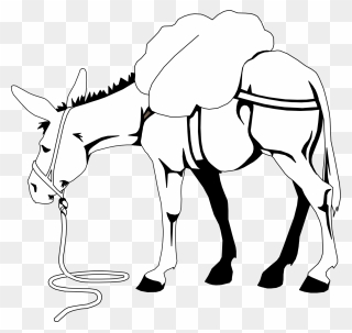 Donkey Clipart Black And White - Png Download