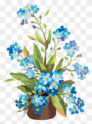 Forget Me Not Flower Art Clipart