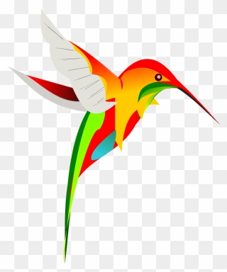 Colourful Hummingbird Clipart - Mother And Baby Birds - Png Download