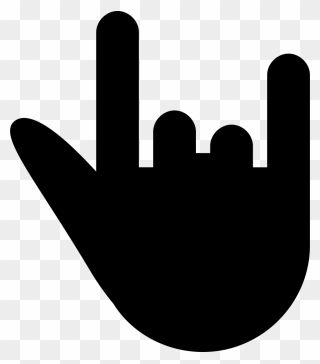 Note Clipart Rock And Roll - Rock Hand Sign Silhoete - Png Download