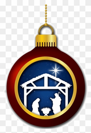 Christmas Ornament With Nativity Scene Clipart - Png Download