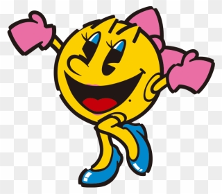 1794 Ms Pac Man Supporting - Pac Man Clipart