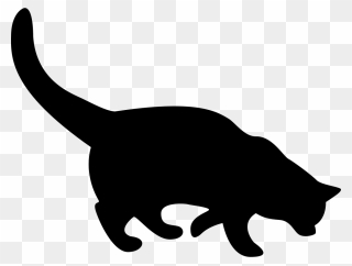 Black Cat Silhouette Svg Png Icon Free Download - Black Cat Playing Silhouette Clipart