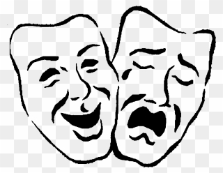 Theatre Clipart Happy Sad Face, Theatre Happy Sad Face - Laughing Face And Sad Face - Png Download