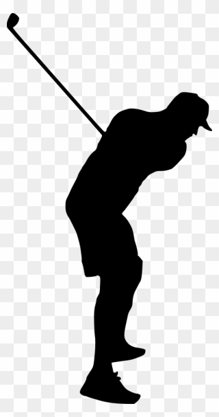 Golf Stroke Mechanics Golfer Clip Art - Golfer Silhouette With Clear Background - Png Download
