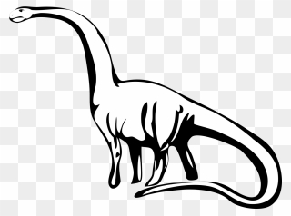 Dinosaur Black & White Clipart