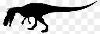 Tyrannosaurus Silhouette Black White Clip Art - Tyrannosaurus - Png Download