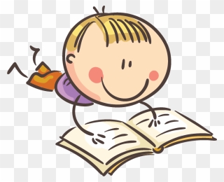 Animated Kid Reading Clipart