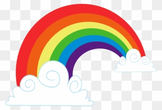 Clipart Rainbow Chalkboard - Cloud Rainbow Vector Png Transparent Png