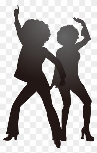 Dance Disco Music Silhouette Vector Graphics - Silhouette Disco Dancers Png Clipart