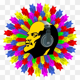 Lenin Listening To Disco Music Vector Illustration - アイロン プリント シート 使い方 Clipart
