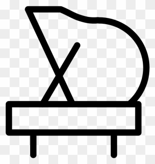 Drawing Of Grand Piano With Lid Up - Piano Clipart