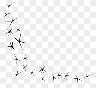 Pixie Dust Clipart Black And White Frame Vector Collection - Sparkle Clip Art Black And White - Png Download