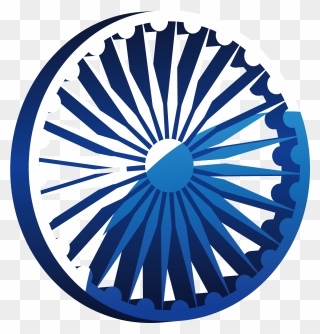 Wheel Art Of India Flag Vector Car Clipart - Indian Flag Ashok Chakra Png Transparent Png