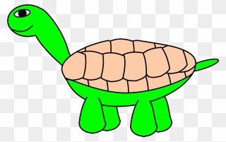Vector Graphics Of Tortoise With Beige Shell - Cartoon Turtle Clipart