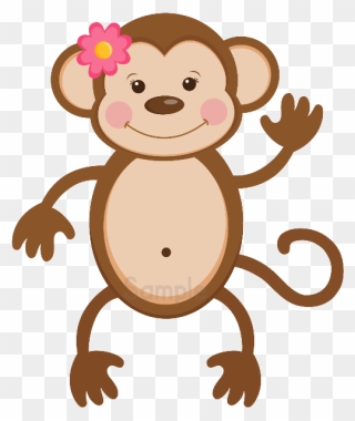 Clip Art Girl Monkey - Cute Girl Monkey Clipart - Png Download