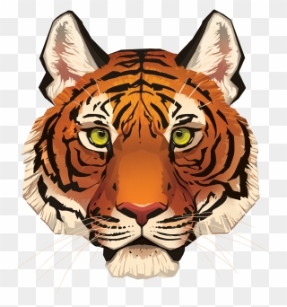 Drawing Tigers Hipster - Tiger Face Art Clipart
