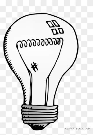 Light Clipart Black And White - Incandescent Light Bulb Clipart - Png Download