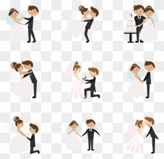 Wedding Icons - Wedding Couple Png Free Clipart