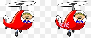 Cartoon Man In Helicopter Clipart