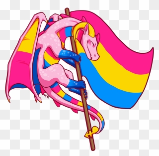 Pansexual Pride Art Dragon Clipart