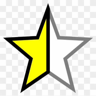 Half Star Yellow - White Transparent Background Star Clipart