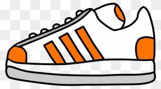 Sneakers, Tennis Shoes, Orange Stripes - Tennis Shoes Shoes Clipart - Png Download