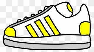 Sneakers, Tennis Shoes, Yellow Stripes - Tennis Shoes Shoes Clipart - Png Download