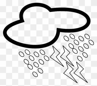 Icon, Cloud, Outline, Symbol, Lightning, Weather, Rain - Hail Clip Art - Png Download