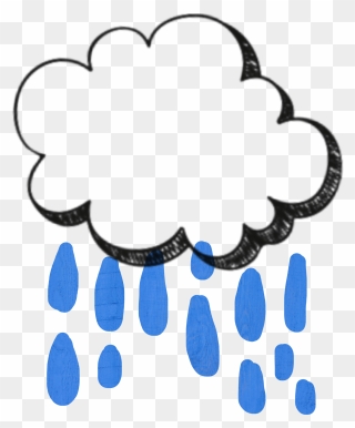 Rain Cloud Storm Clip Art - Rainy Cloud With A Face - Png Download