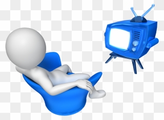 Stick Figure Watching Tv - Person Watching Tv Clipart - Png Download