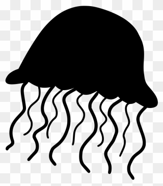 Jellyfish Cartoon Black Clipart