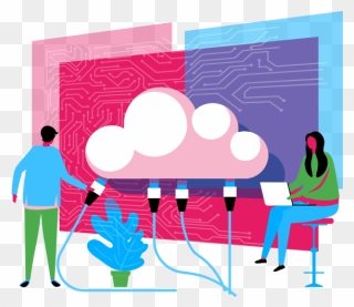 Cloud Computing Courses - Illustration Clipart