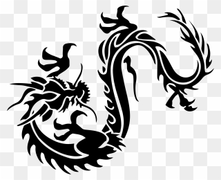 Dragon Tattoo Clip Art - Transparent Chinese Dragon Silhouette Png