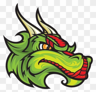 Dragon Mascot Head - Pixel Art Dragons Clipart