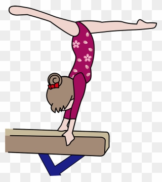Balance Beam Gymnastics Clipart - 体操 選手 イラスト 女の子 - Png Download