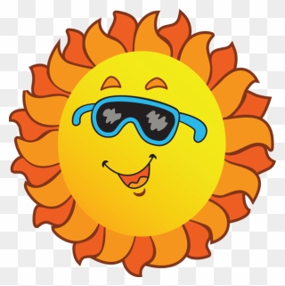Sunglasses Would Sun Wear The Cartoon Clipart - Sun With Sunglasses Clipart On A Transparent Background - Png Download