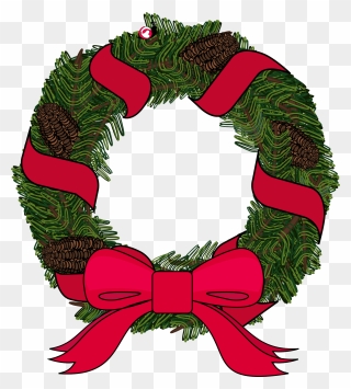 Christmas Pine Wreath Clipart - Wreath - Png Download