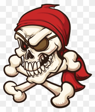 Pirate Crossbone Skull - Cartoon Skull Pirate Clipart